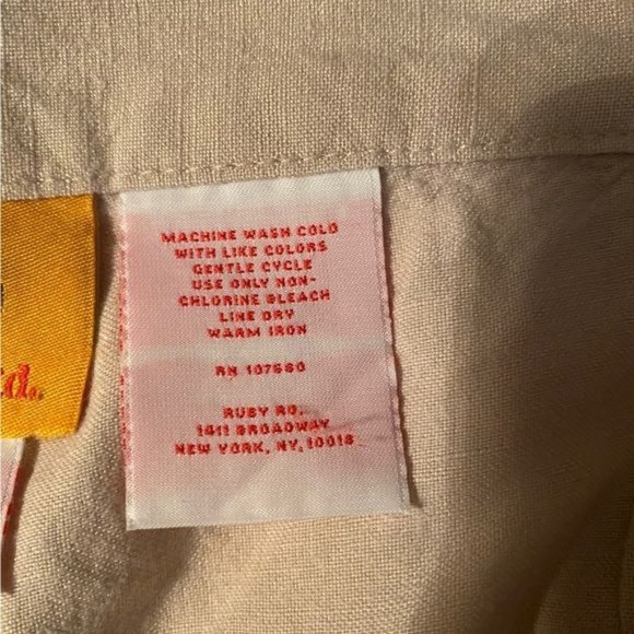 Linen Blend Plus Size 14 Boho Hi-Rise Cropped Wide Leg Pants Boho Beachy - Picture 9 of 9